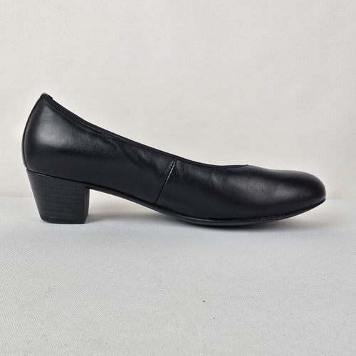 Waldlaufer Black Leather Low Heel Shoes Size 8