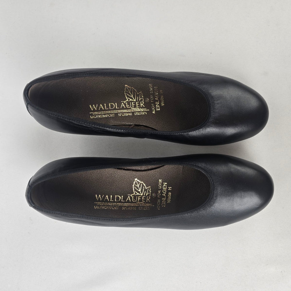 Waldlaufer Black Leather Low Heel Shoes Size 8