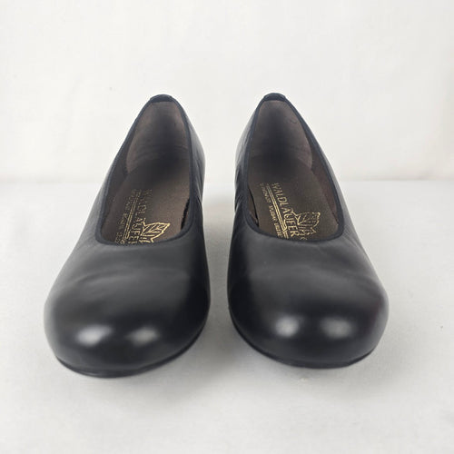 Waldlaufer Black Leather Low Heel Shoes Size 8