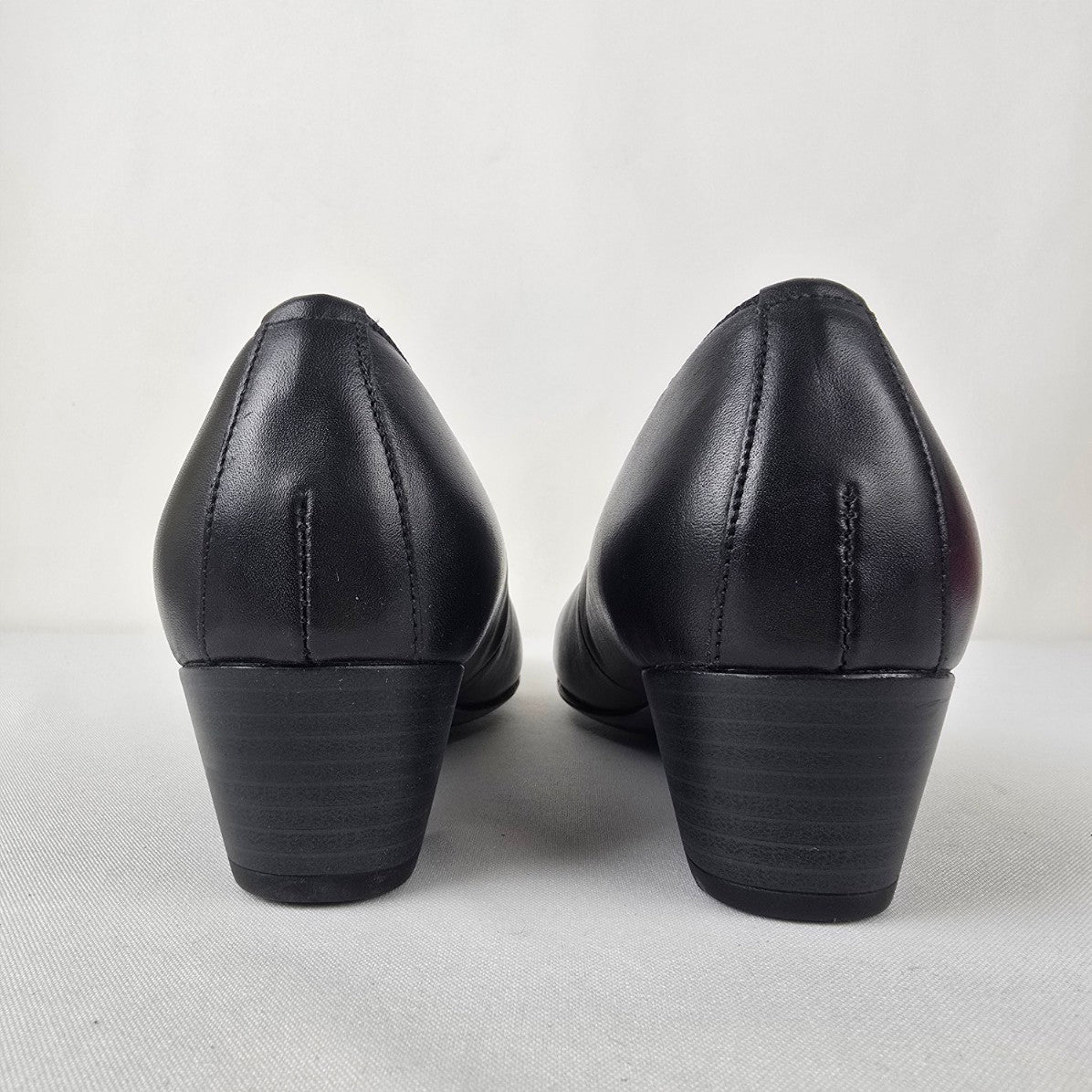 Waldlaufer Black Leather Low Heel Shoes Size 8