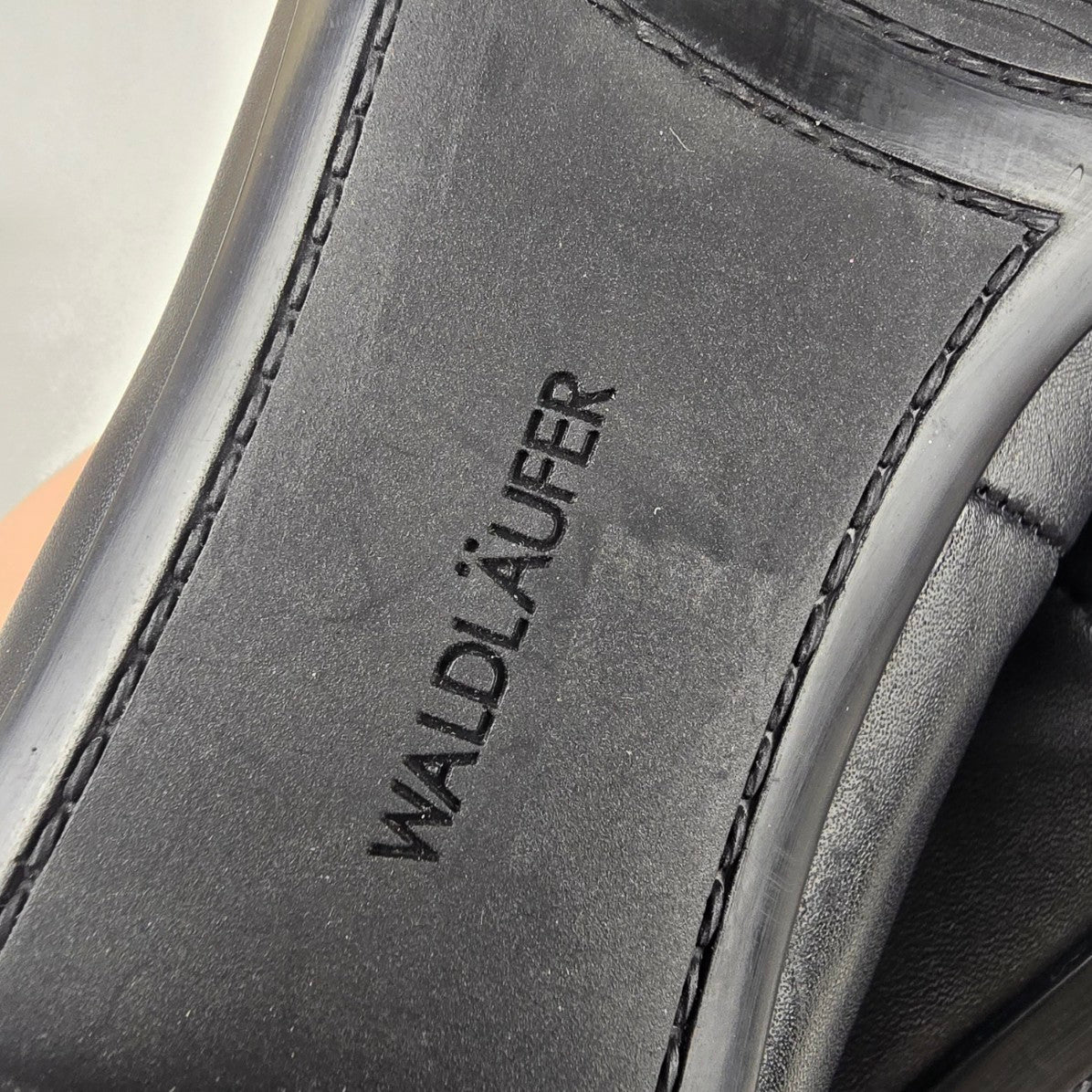 Waldlaufer Black Leather Low Heel Shoes Size 8