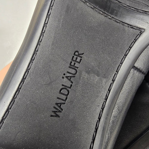 Waldlaufer Black Leather Low Heel Shoes Size 8