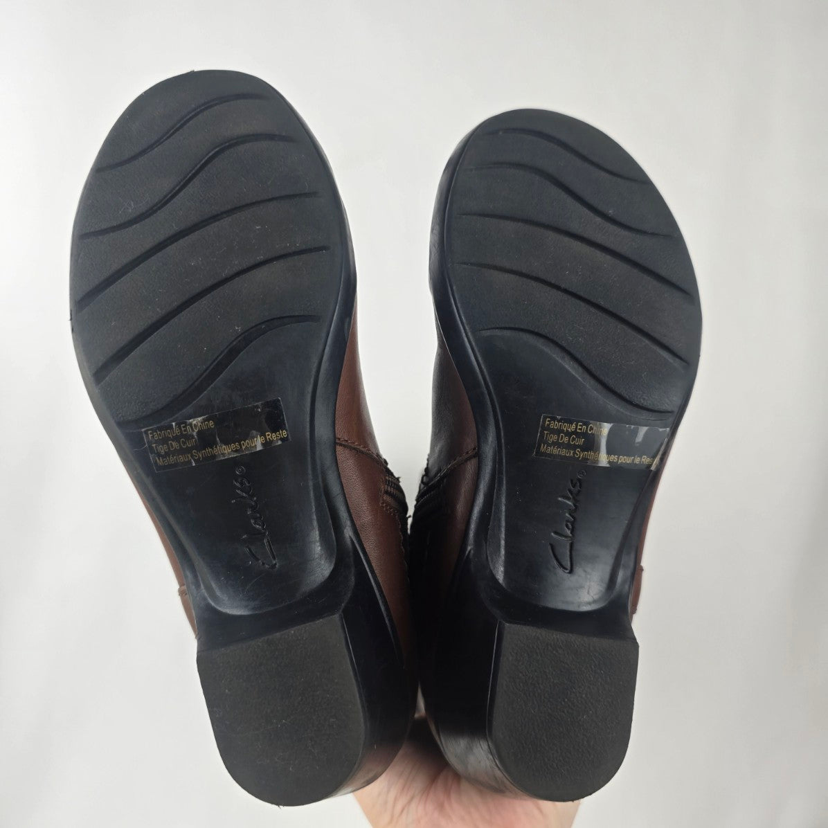 Clarks Bendables Brown Leather Heeled  Boots Size 6