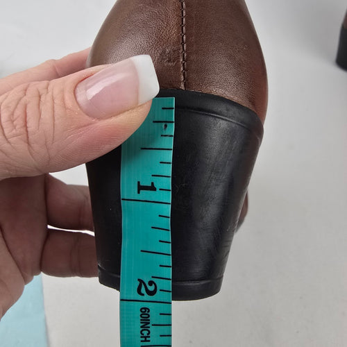 Clarks Bendables Brown Leather Heeled  Boots Size 6