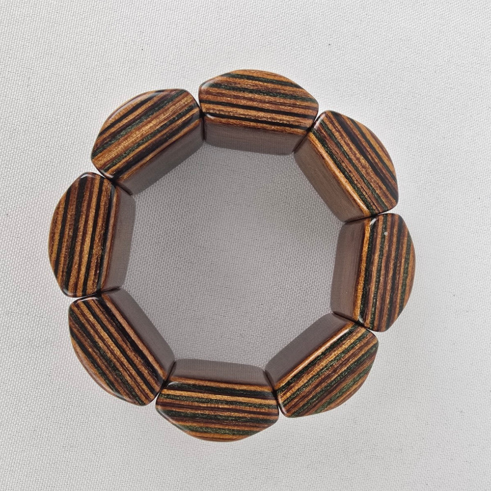 Carved Wood Stretch Bracelet