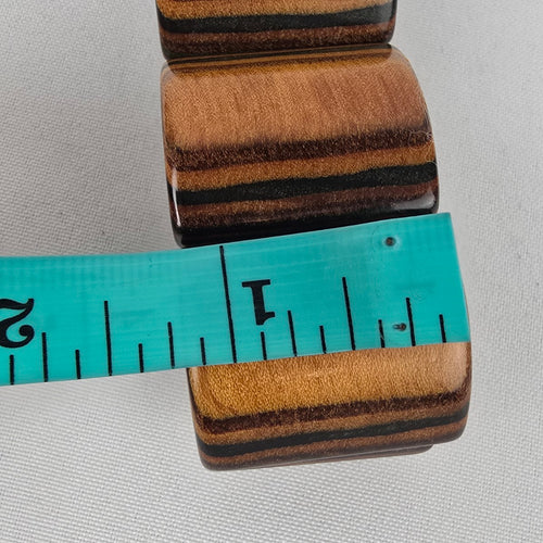 Carved Wood Stretch Bracelet