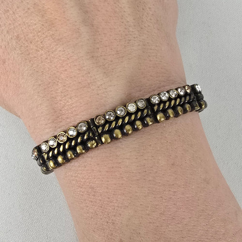 Dyberg Kern Bronze Crystal Stud Link Bracelet