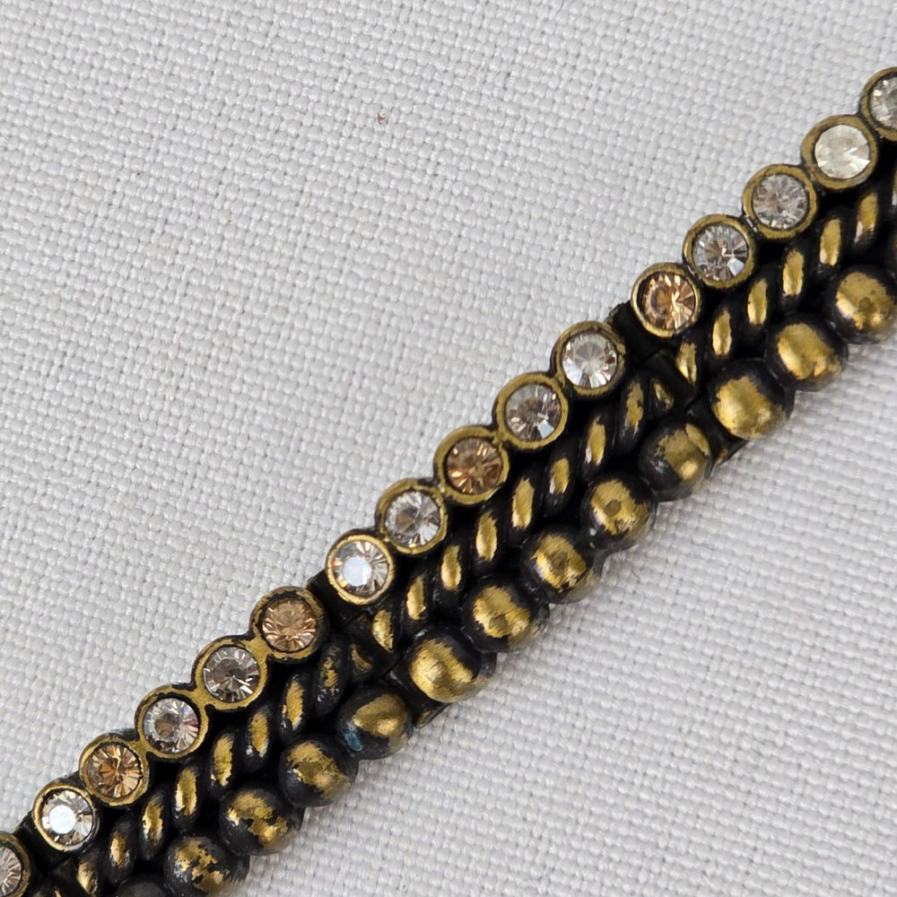 Dyberg Kern Bronze Crystal Stud Link Bracelet