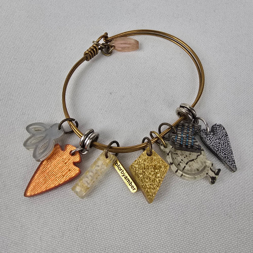 Color by Amber Gold Tone Charm Bracelet