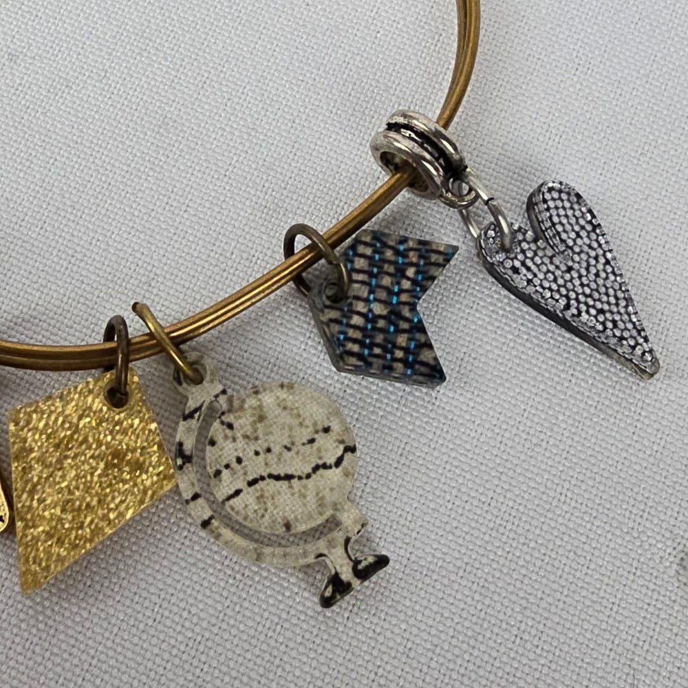 Color by Amber Gold Tone Charm Bracelet
