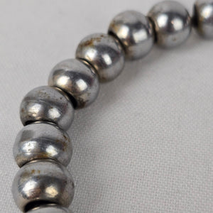 Silver Tone Beaded Large Bangle Bracelet