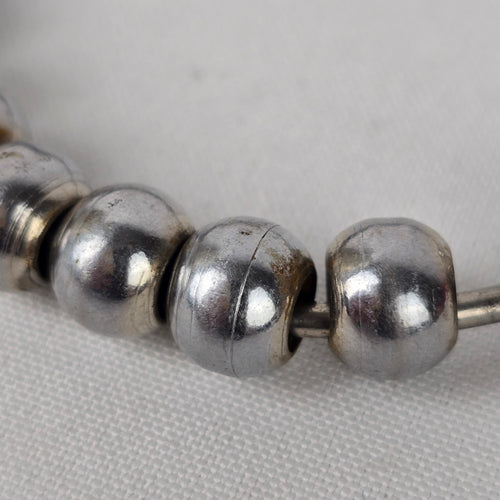 Silver Tone Beaded Large Bangle Bracelet