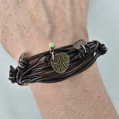 Silpada Brown Leather Cha-cha Toggle Bracelet