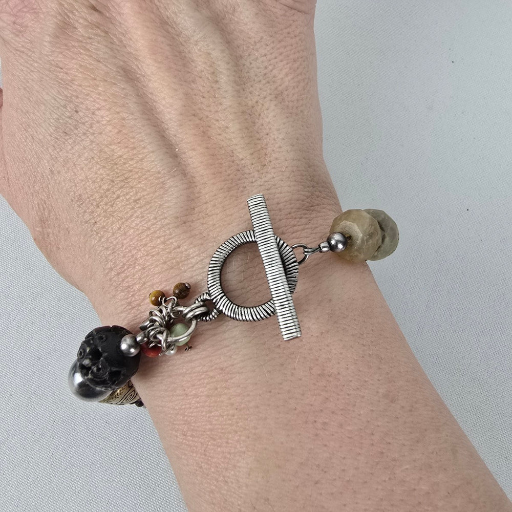 Silpada Brown Leather Cha-cha Toggle Bracelet