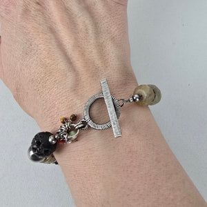 Silpada Brown Leather Cha-cha Toggle Bracelet