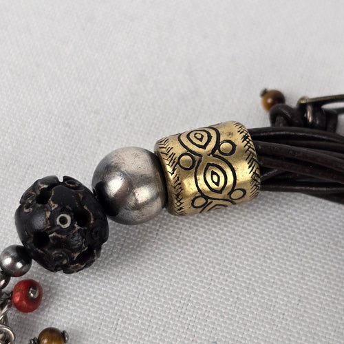 Silpada Brown Leather Cha-cha Toggle Bracelet