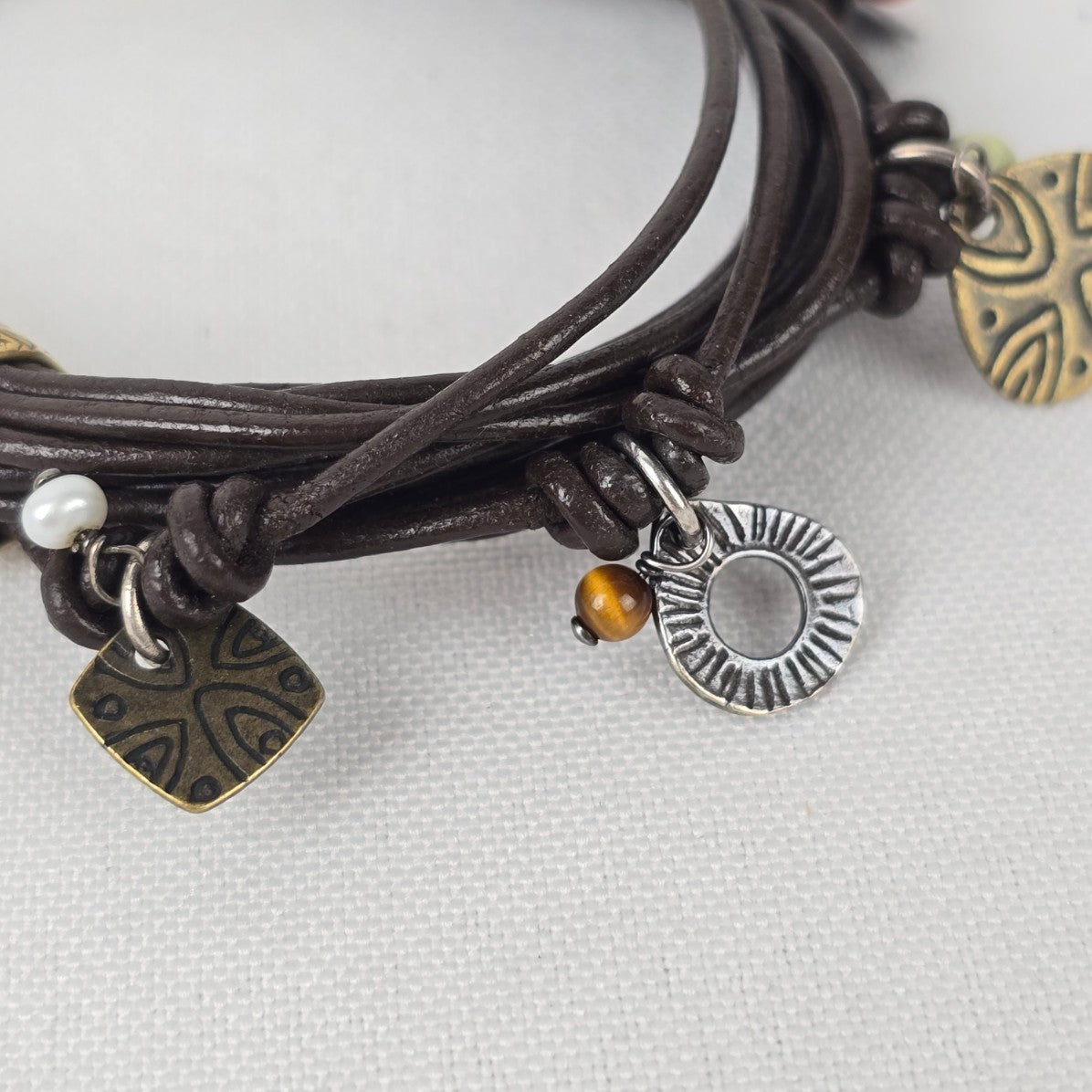 Silpada Brown Leather Cha-cha Toggle Bracelet