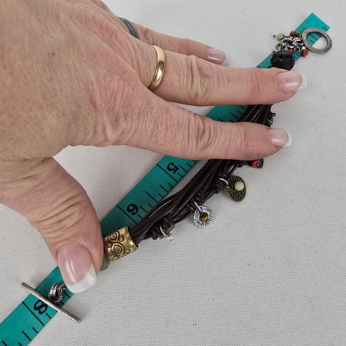 Silpada Brown Leather Cha-cha Toggle Bracelet