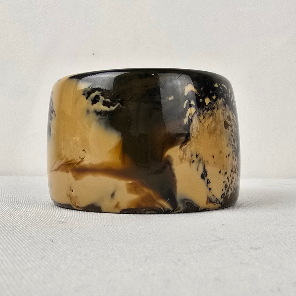 Brown Marbled Chunky Bangle Bracelet
