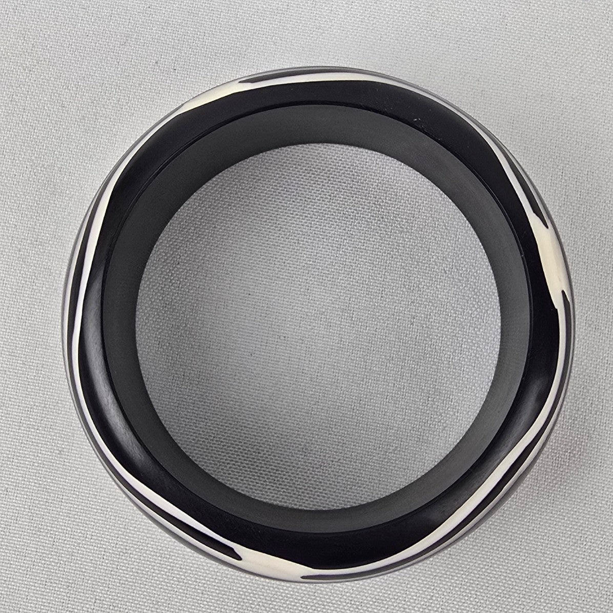 Black & White Carved Bangle Bracelet
