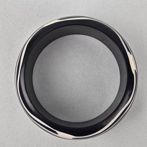 Black & White Carved Bangle Bracelet