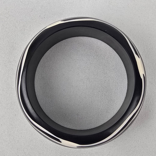 Black & White Carved Bangle Bracelet