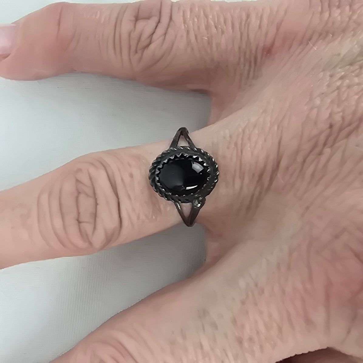 Vintage Sterling Silver Natural Stone Ring Size 8