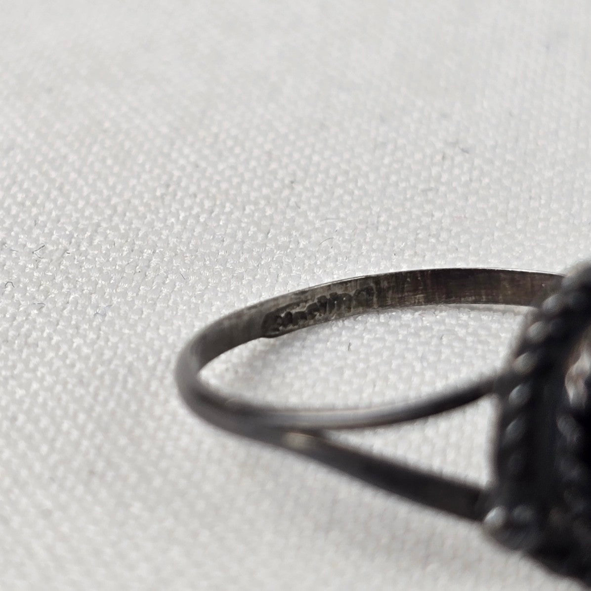 Vintage Sterling Silver Natural Stone Ring Size 8