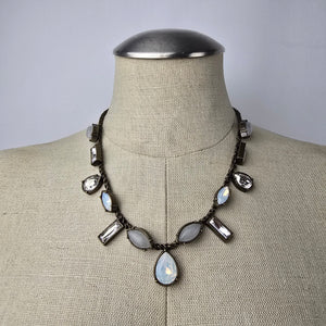 Silpada KR Collection Antiqued Brass Quartz & Swarovski Crystal Necklace