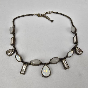 Silpada KR Collection Antiqued Brass Quartz & Swarovski Crystal Necklace