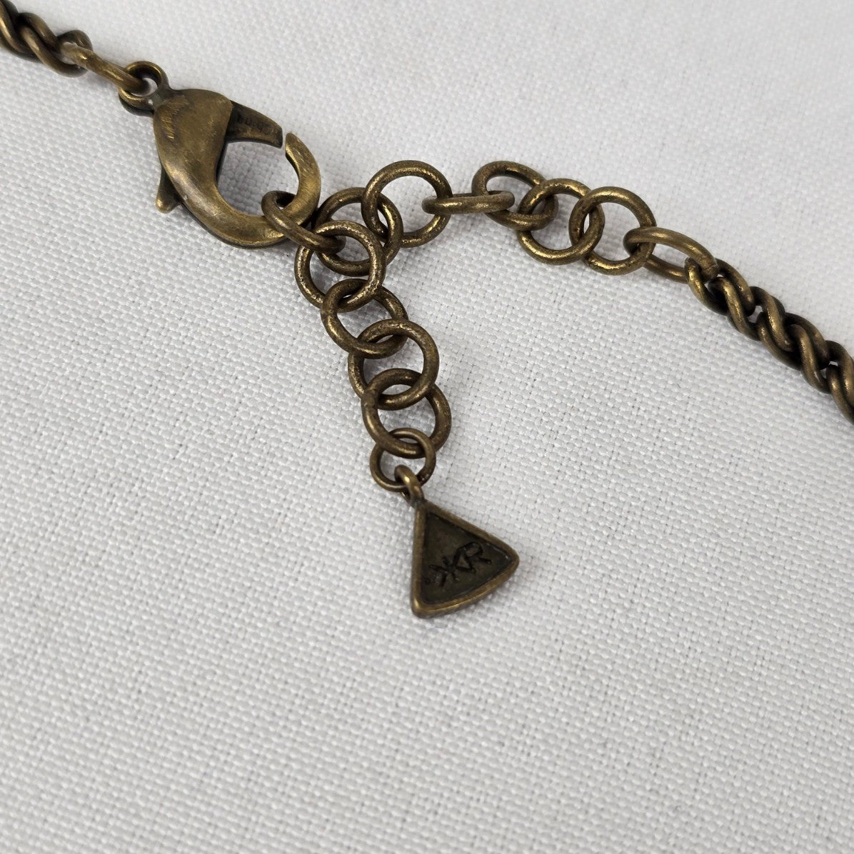 Silpada KR Collection Antiqued Brass Quartz & Swarovski Crystal Necklace