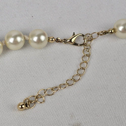 Glass Faux Pearl Beaded Necklace