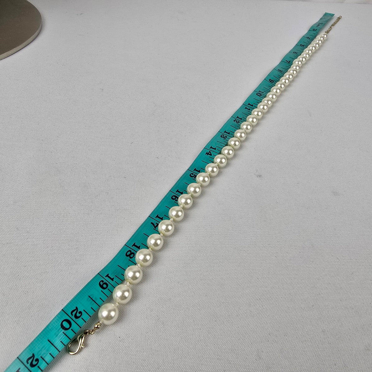 Glass Faux Pearl Beaded Necklace