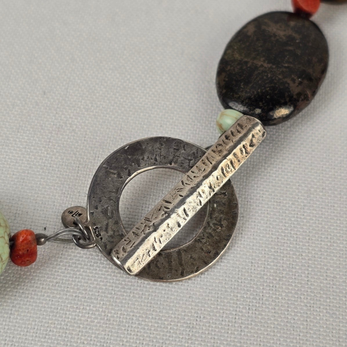 SILPADA Sterling Silver Toggle Tigers Eye Howlite Necklace