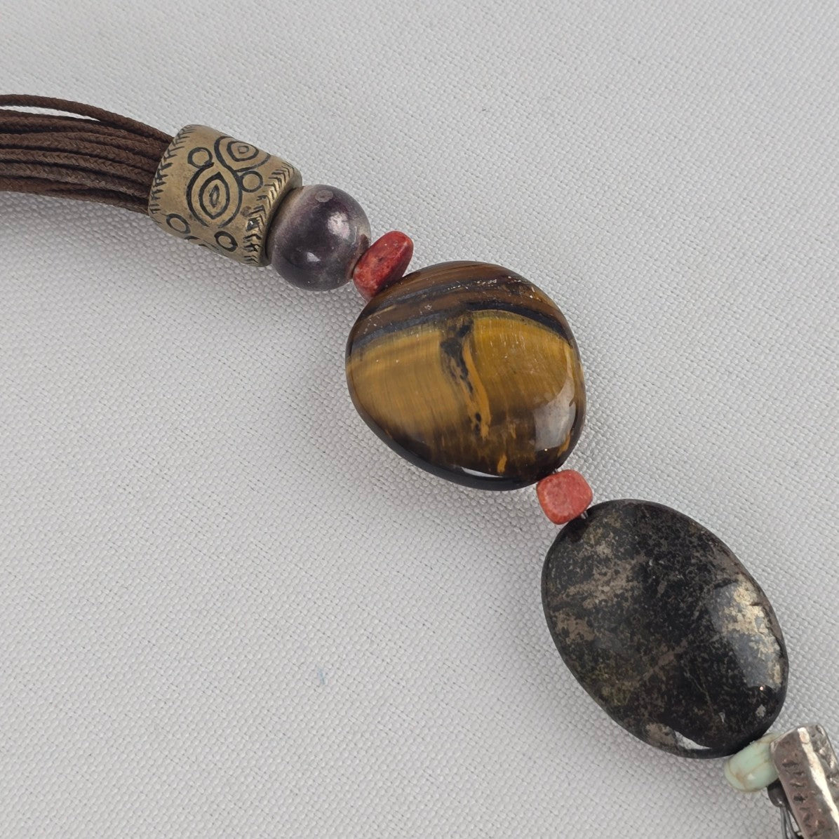 SILPADA Sterling Silver Toggle Tigers Eye Howlite Necklace