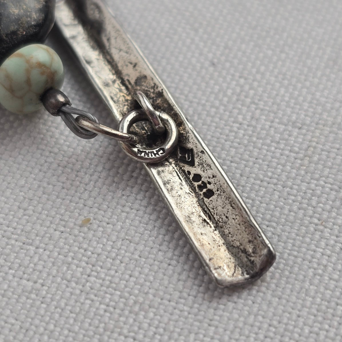 SILPADA Sterling Silver Toggle Tigers Eye Howlite Necklace