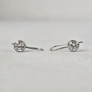 Silver Crystal Stone Delicate Drop Earrings