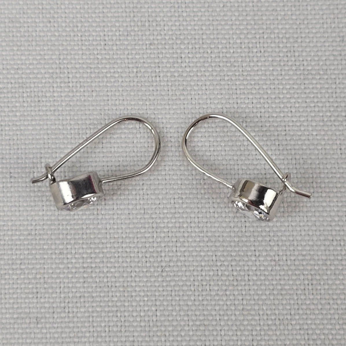 Silver Crystal Stone Delicate Drop Earrings