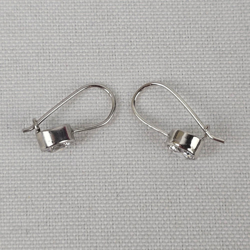 Silver Crystal Stone Delicate Drop Earrings