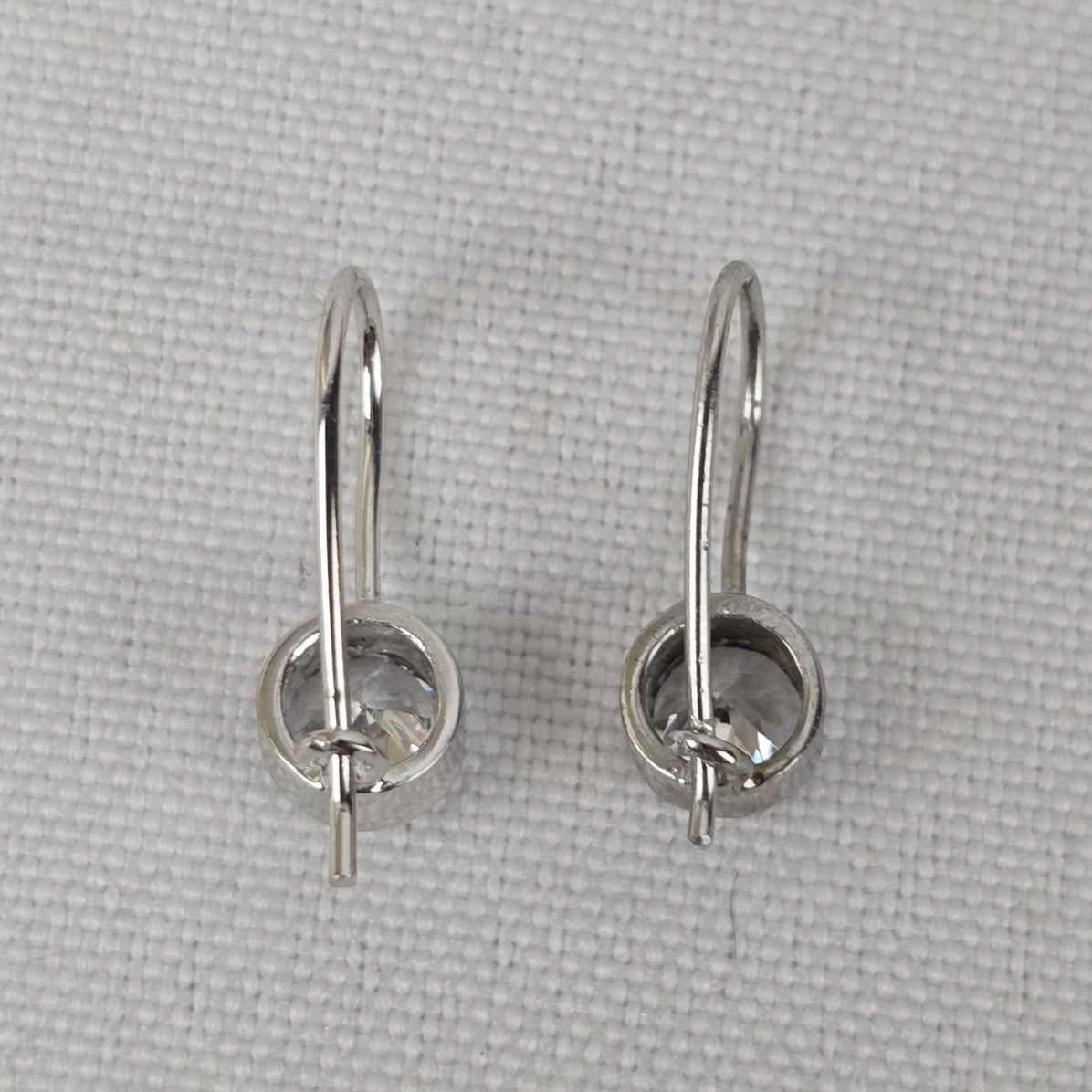 Silver Crystal Stone Delicate Drop Earrings