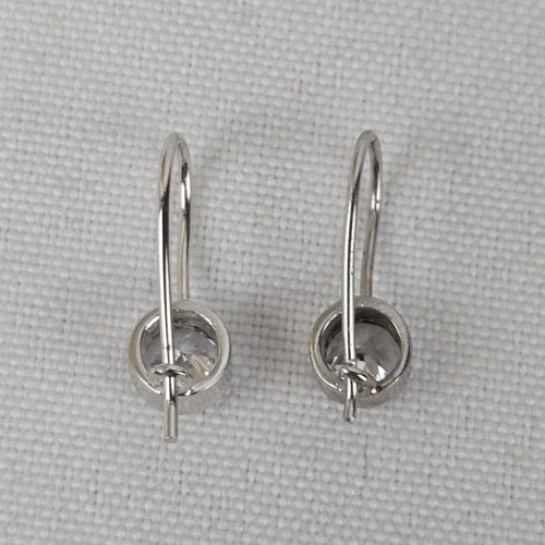 Silver Crystal Stone Delicate Drop Earrings