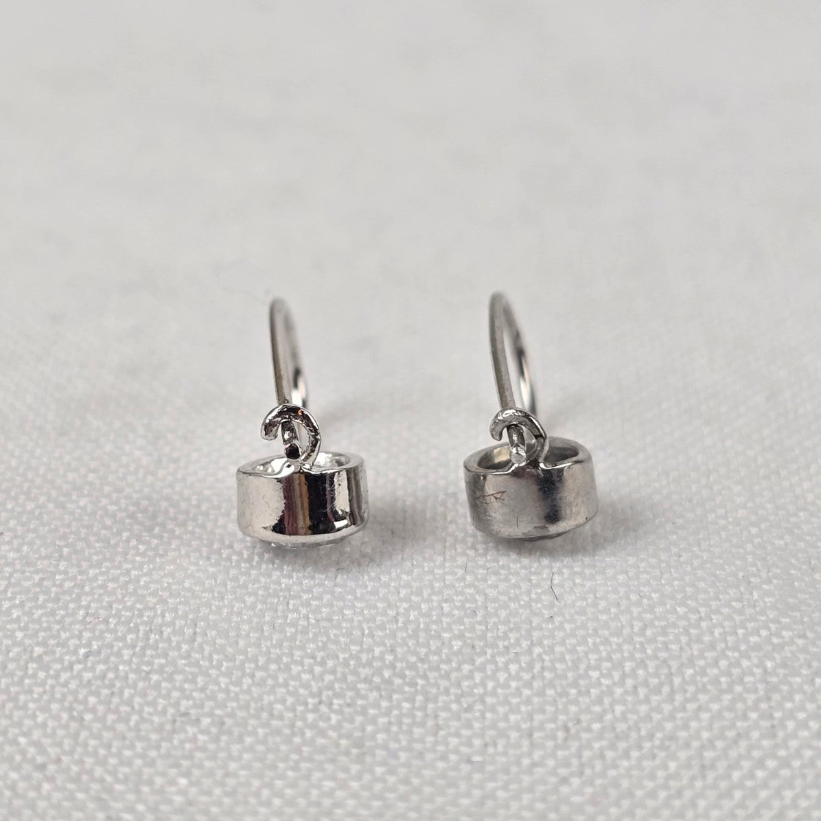 Silver Crystal Stone Delicate Drop Earrings