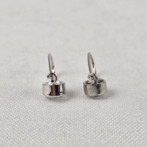 Silver Crystal Stone Delicate Drop Earrings