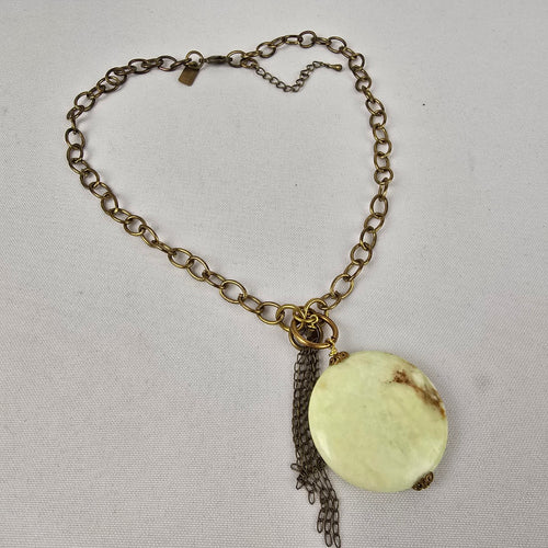 Elvira Bronze Natural Stone Pendant Necklace