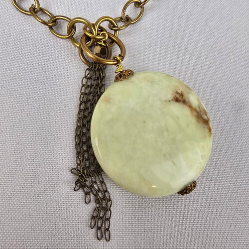 Elvira Bronze Natural Stone Pendant Necklace