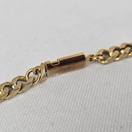 Vintage 1980s Gold Rhinestone Chain Necklace