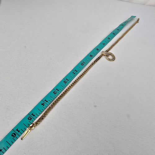 Vintage 1980s Gold Rhinestone Chain Necklace