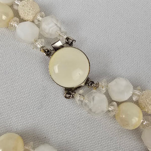 Vintage Hong Kong Cream Layered Beaded Necklace