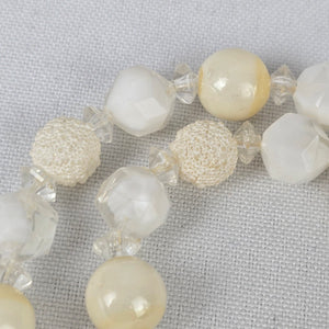 Vintage Hong Kong Cream Layered Beaded Necklace