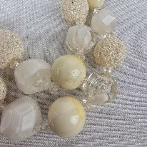 Vintage Hong Kong Cream Layered Beaded Necklace